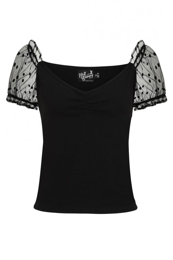 Hell Bunny Amandine Top in Black