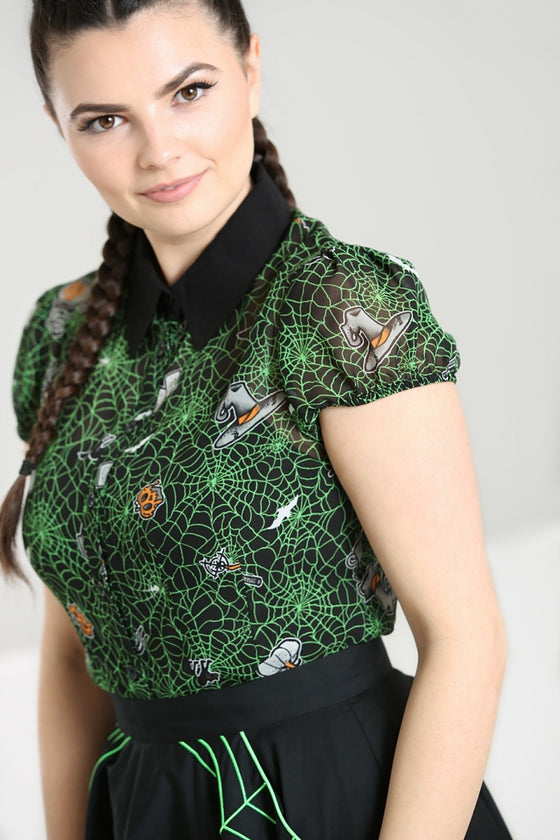 Hell Bunny Hex Sheer Blouse