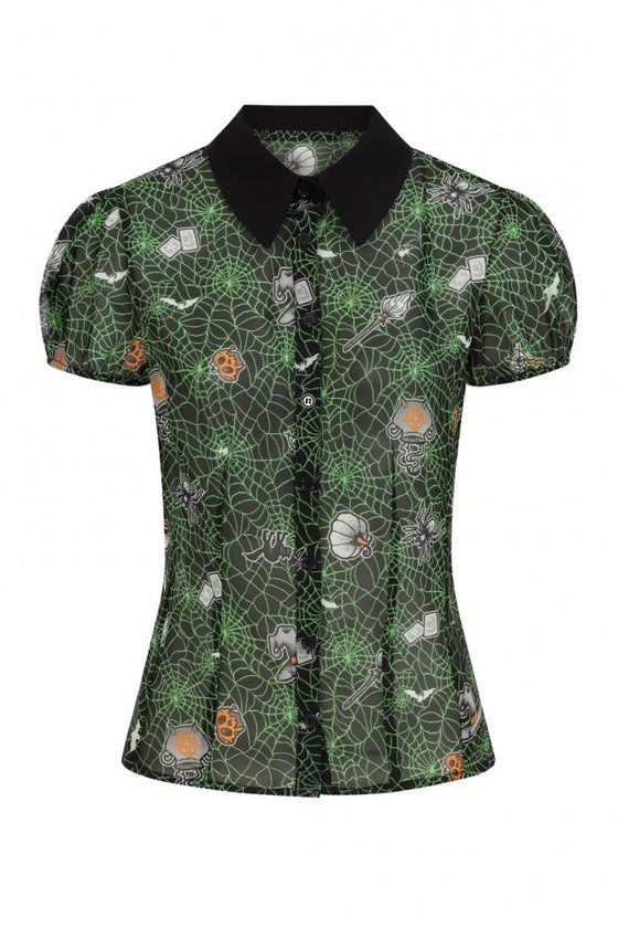 Hell Bunny Hex Sheer Blouse