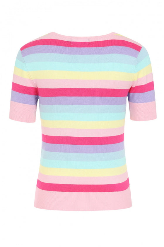 Hell Bunny Love Heart Top in Rainbow Colours