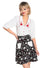 Hell Bunny Heart Lock Blouse White Polkadot with statement collar
