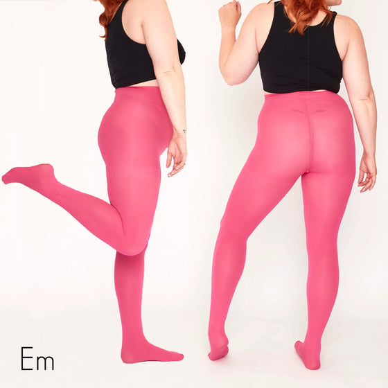 Pamela Mann Hosiery Curvy Super-Stretch 50 Denier Tights in Shocking Pink