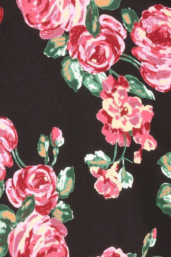 Lady Vintage Isabella Dress in Pink and Black Rose Classic