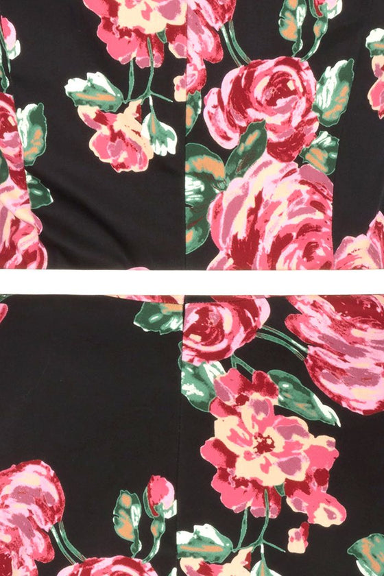 Lady Vintage Isabella Dress in Pink and Black Rose Classic