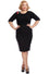 Collectif Polly Bengaline Pencil Skirt in Black