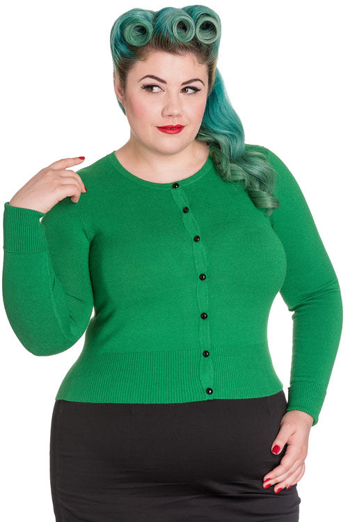 Hell Bunny Paloma Cardigan in Green