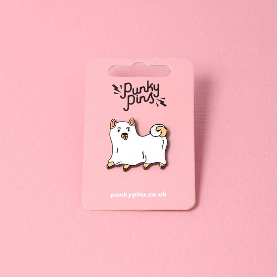 Punky Pins Ghost Dog Enamel Pin Halloween Spooky