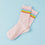 Punky Pins Rainbow Stripe Pink Rib Socks