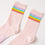 Punky Pins Rainbow Stripe Pink Rib Socks