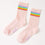 Punky Pins Rainbow Stripe Pink Rib Socks