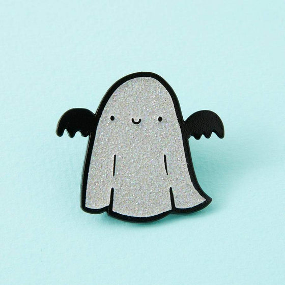 Punky Pins Sparkle Ghost Enamel Pin Halloween