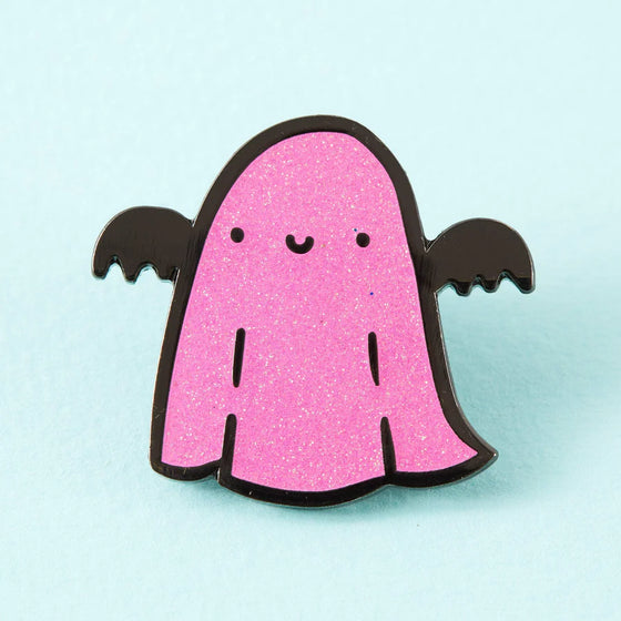 Punky Pins Sparkle Ghost Enamel Pin Pink Halloween Limited Edition