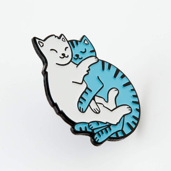 Punky Pins Cuddling Cats Enamel Pin