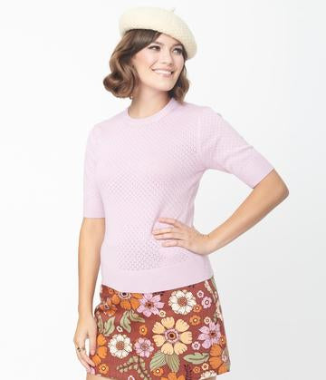 Timeless London Daisy Knit Top in Lavender - I'm Eco-Friendly!